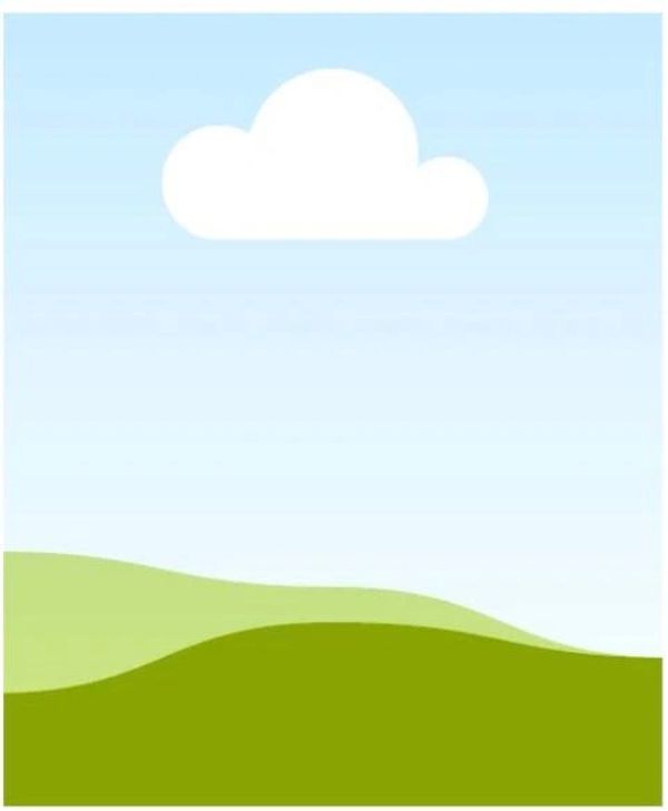 Simple landscape with hills and cloud.