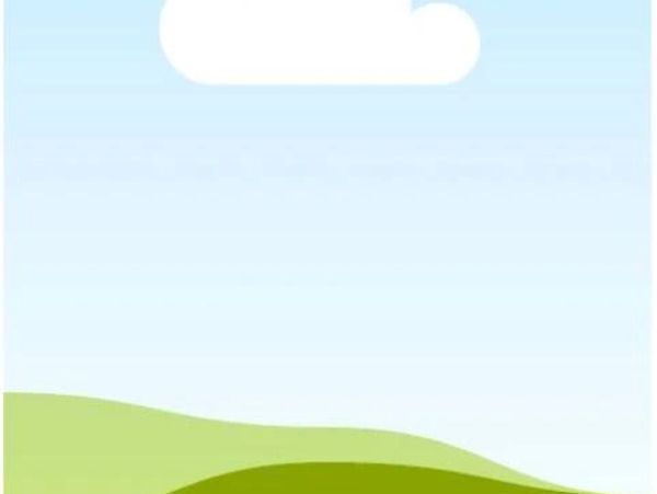Simple landscape with hills and cloud.