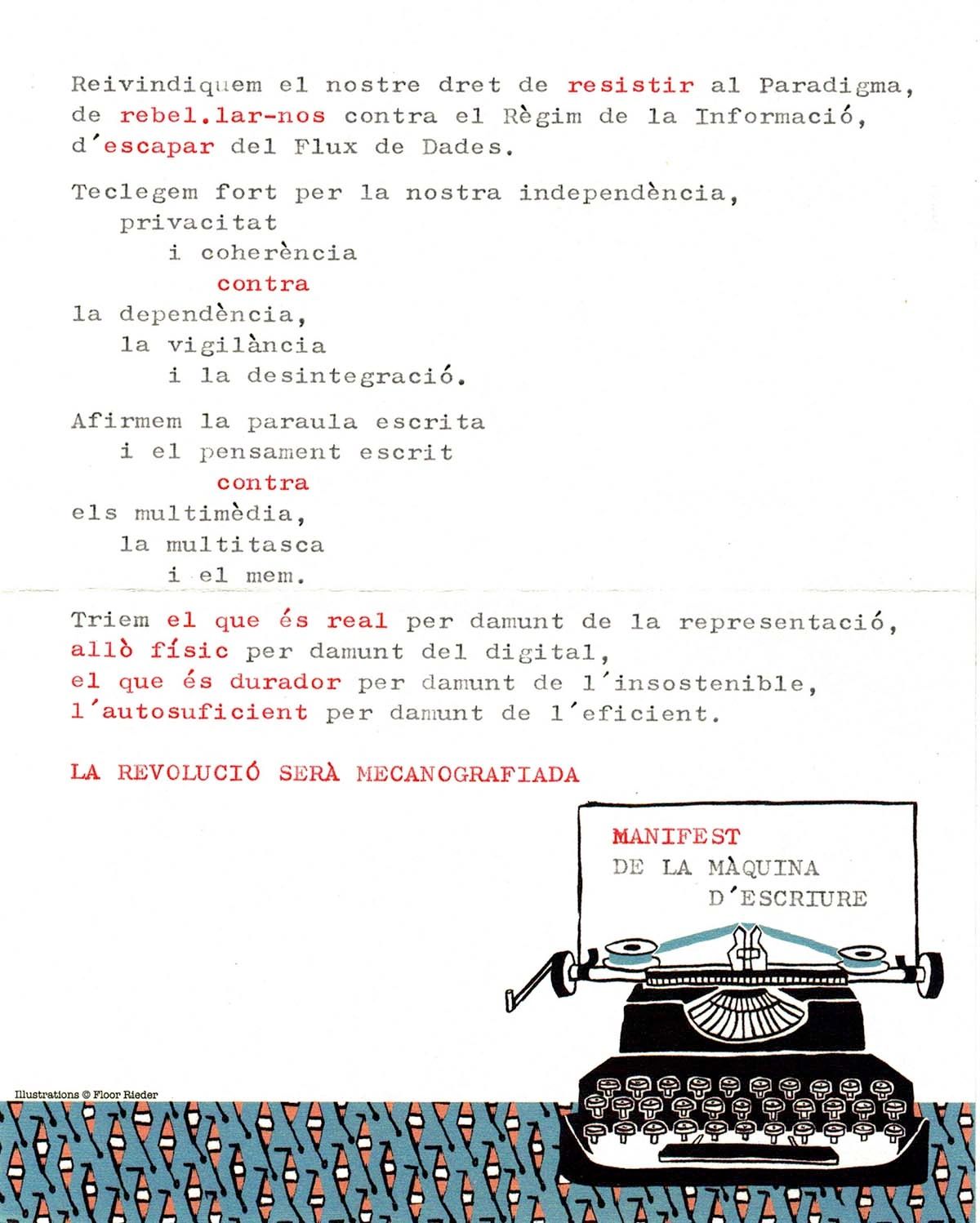 The Typewriter Revolution blog: O manifesto da máquina de escrever