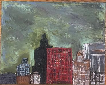 Downtown
Acrylic Paint & Paint Marker on Canvas
10"x8"  
$85