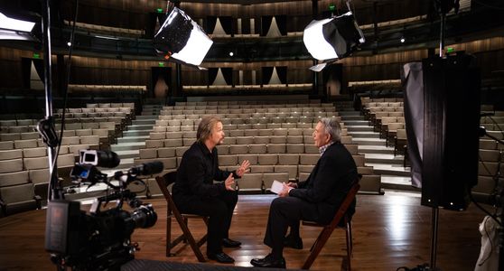 5 Camera Interview Setup w/ auto slider in Nashville @ Country Music Hall of Fame Dan Rather & Travis Tritt for The Big Interview on AXS-TV