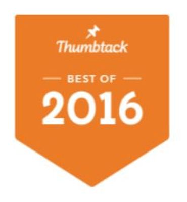 Orange badge with 'Thumbtack Best of 2016' text.