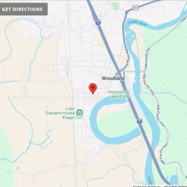 Map showing Woodland near Horseshoe Lake Park.