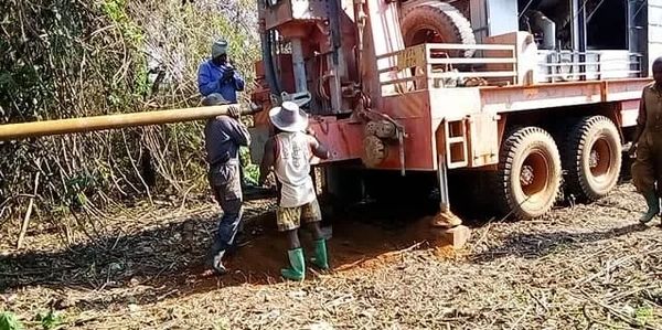 Our Sisters' trade school well drilling team provided a new clean, safe well.