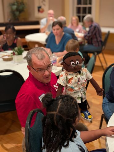 KLevin Boozer and Willy Puppet joined us for our Third Thursday Dinner. 