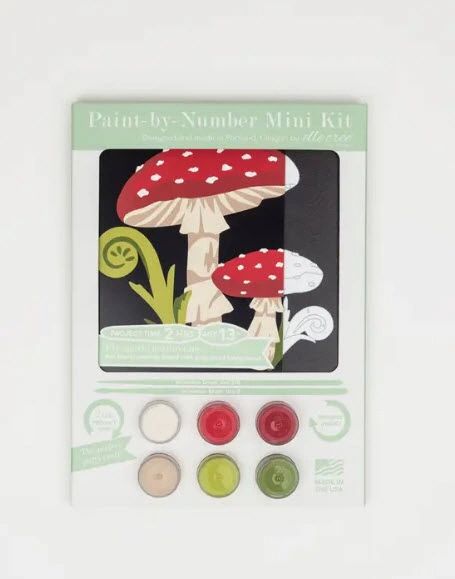 MINI Paint-by-Number Kit Mushrooms