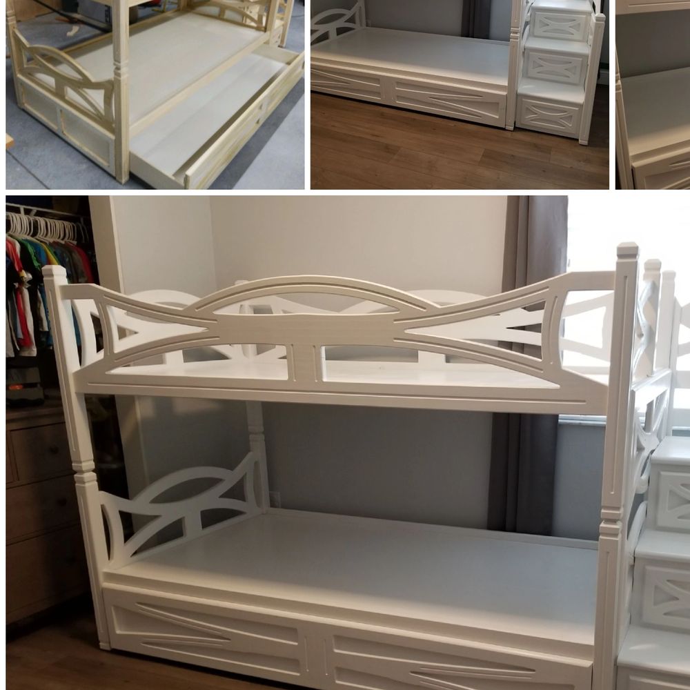 Custom size bunk beds for small space with plenty of storage.