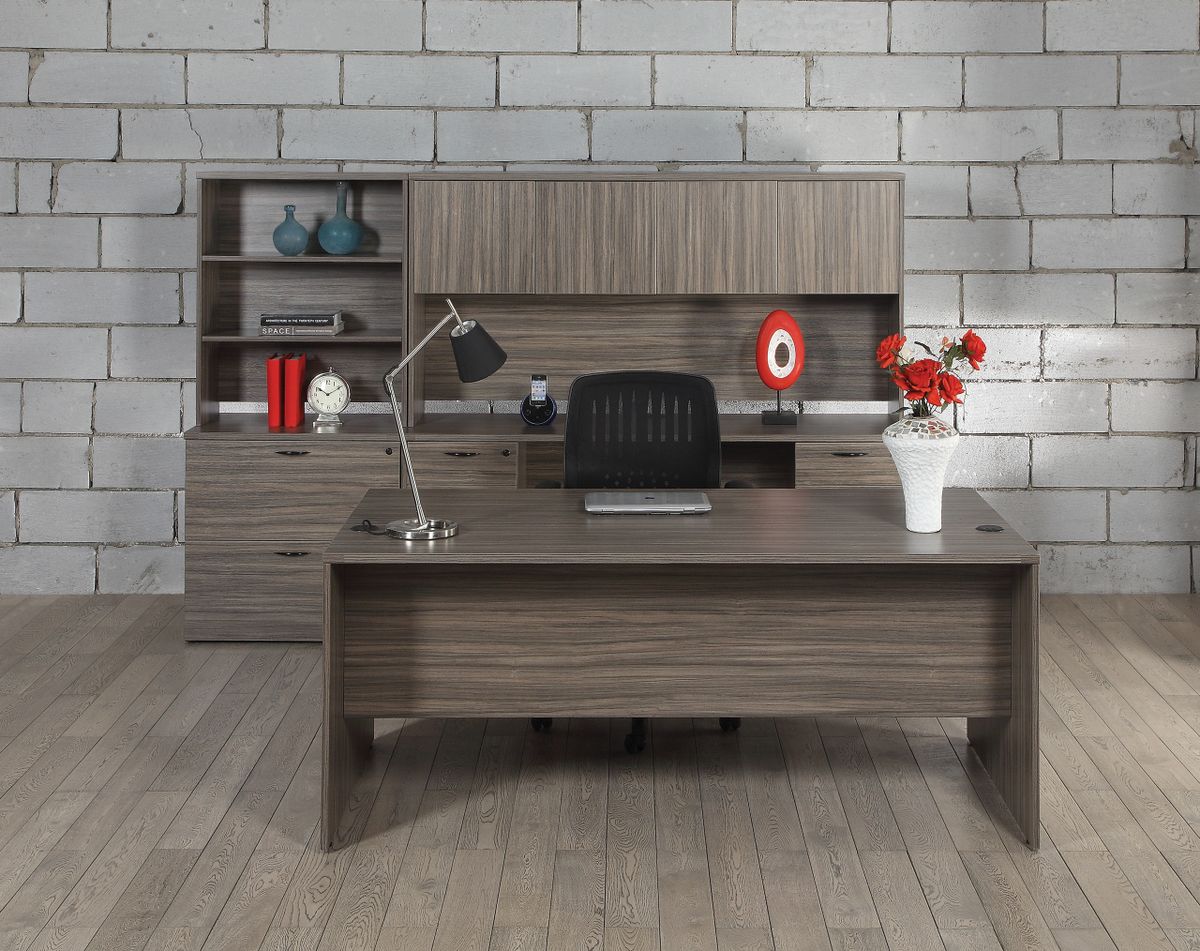 EXECUTIVE DESK WITH HUTCH + STORAGE
