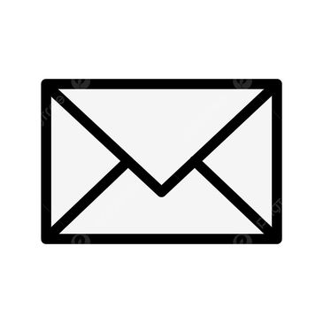Black and white email icon.