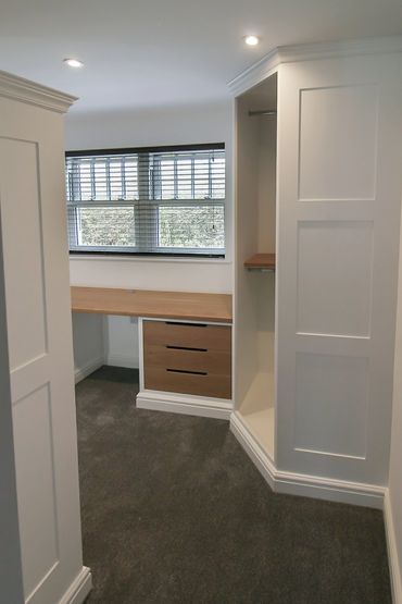 White and oak dressing room in Burton on Trent.