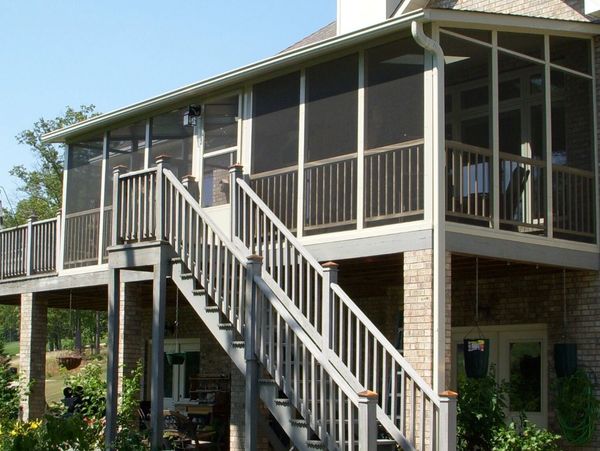 Large screen room installation on a deck I Ballwin Missouri. This is a professional install