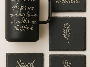 Custom Engraved Cup & Coasters