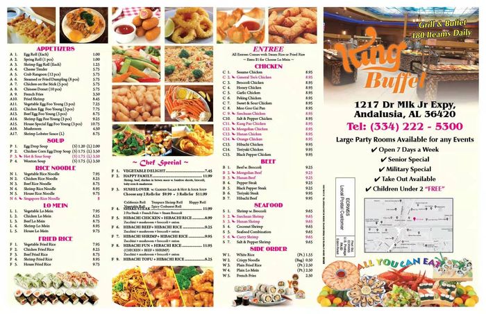 Total 71+ imagen king buffet menu