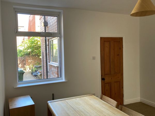 Edwardian terrace, rear reception/dining room. Painted in breathable Graphenstone paint suitable for