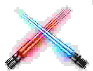 ChopSabers Light Up Lightsaber Chopsticks LED Set, 2 Pairs, Red Blue