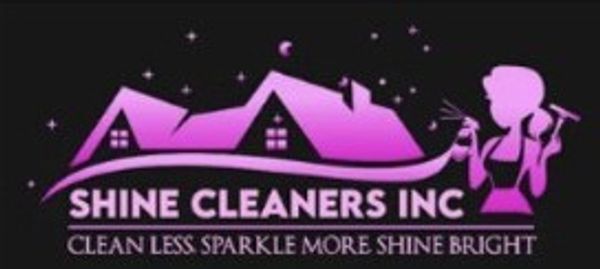 Logo of Shine Cleaners Inc with a cleaning person silhouette.