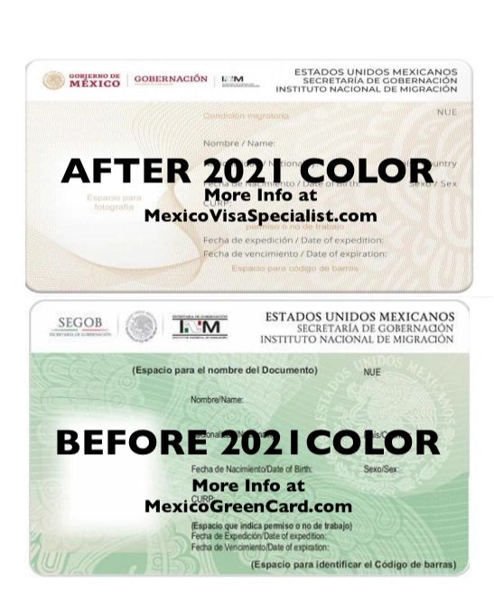 MEXICO RESIDENCY CARD COLORS