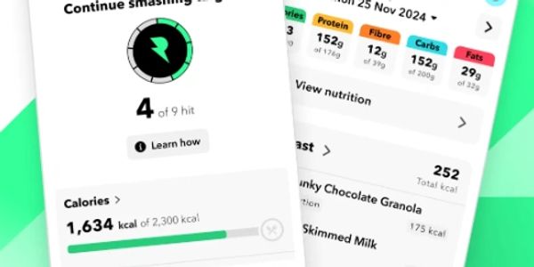 Mobile app tracking daily calorie intake and nutrition.