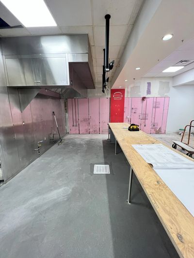 Commercial renovation in kitchen