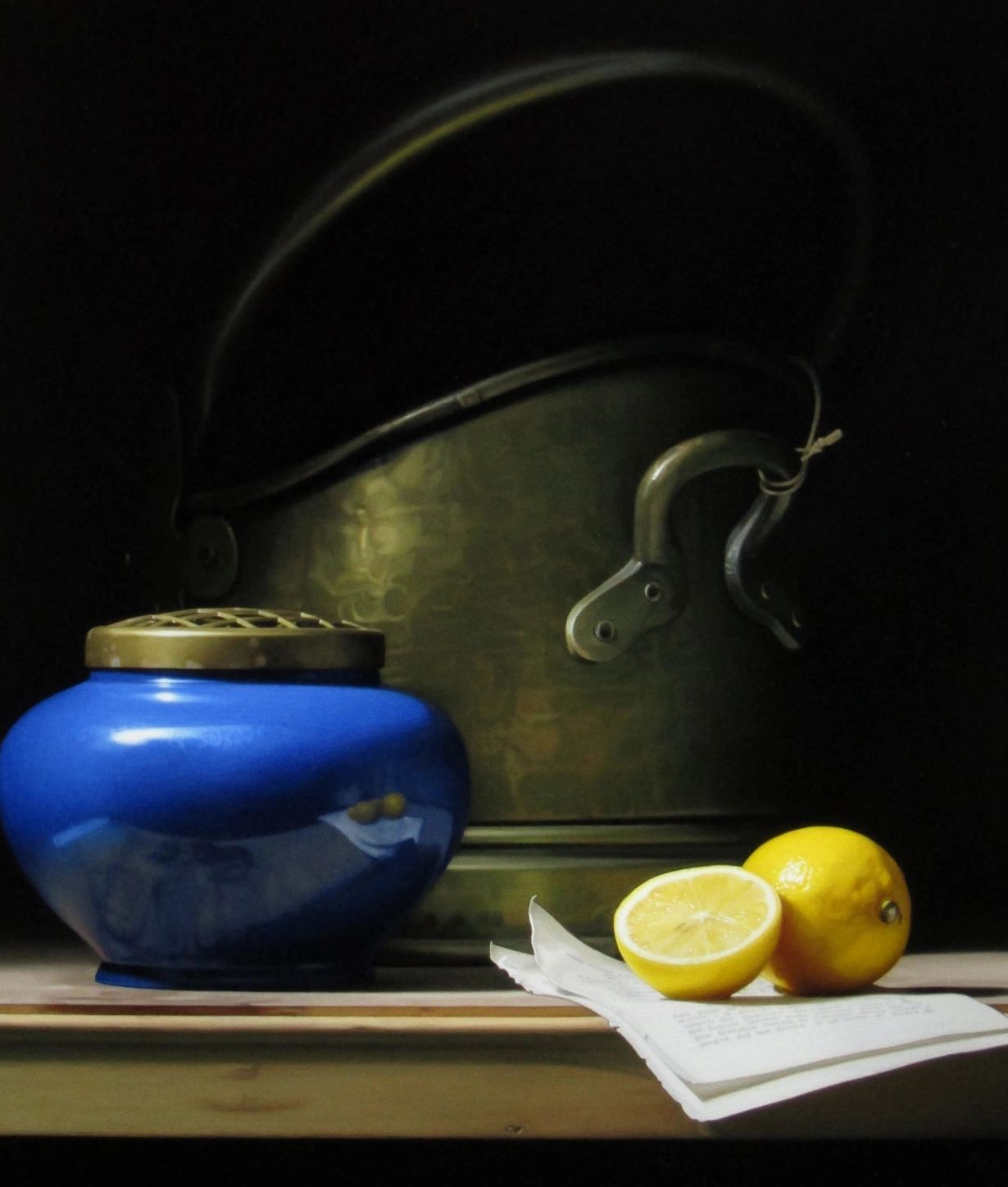 Still Life with Blue Bowl and Lemons, Oil on Canvas, 40 x 50cm