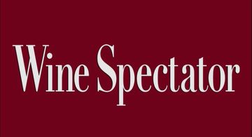 Wine Spectator logo on a burgundy background.