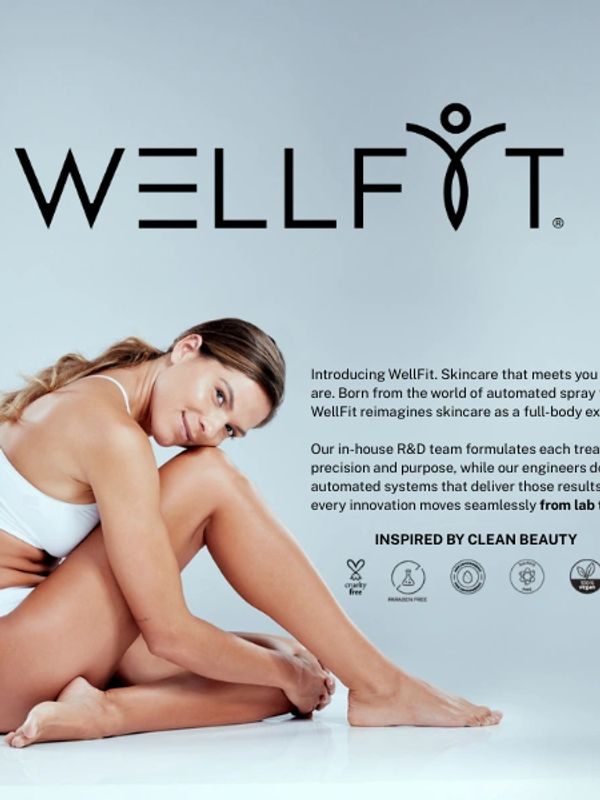 WellFit skincare blending technology and beauty for full-body care.