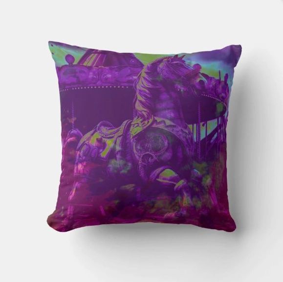 Psychedelic Carousel Throw Pillow 16 x 16