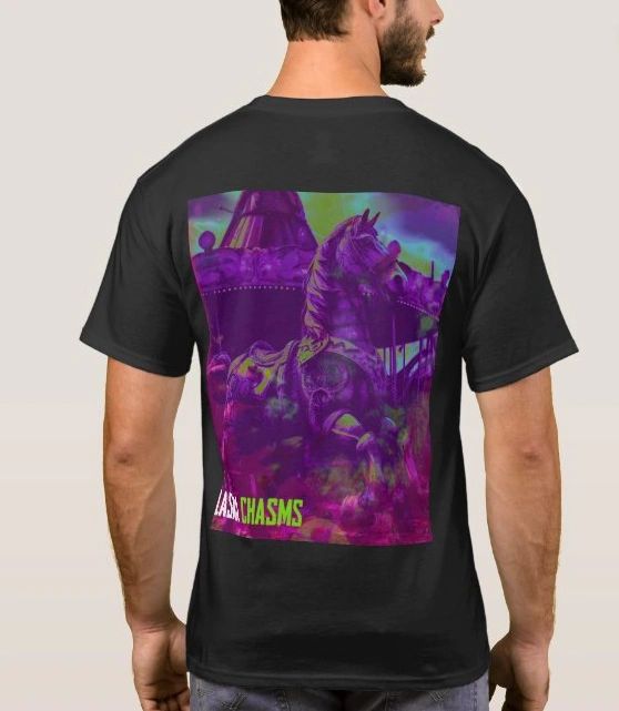 Psychedelic Carousel Black Mens Tee