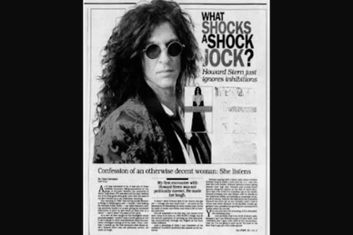 Cover of The Sun with Howard Stern in sunglasses and articles written about him