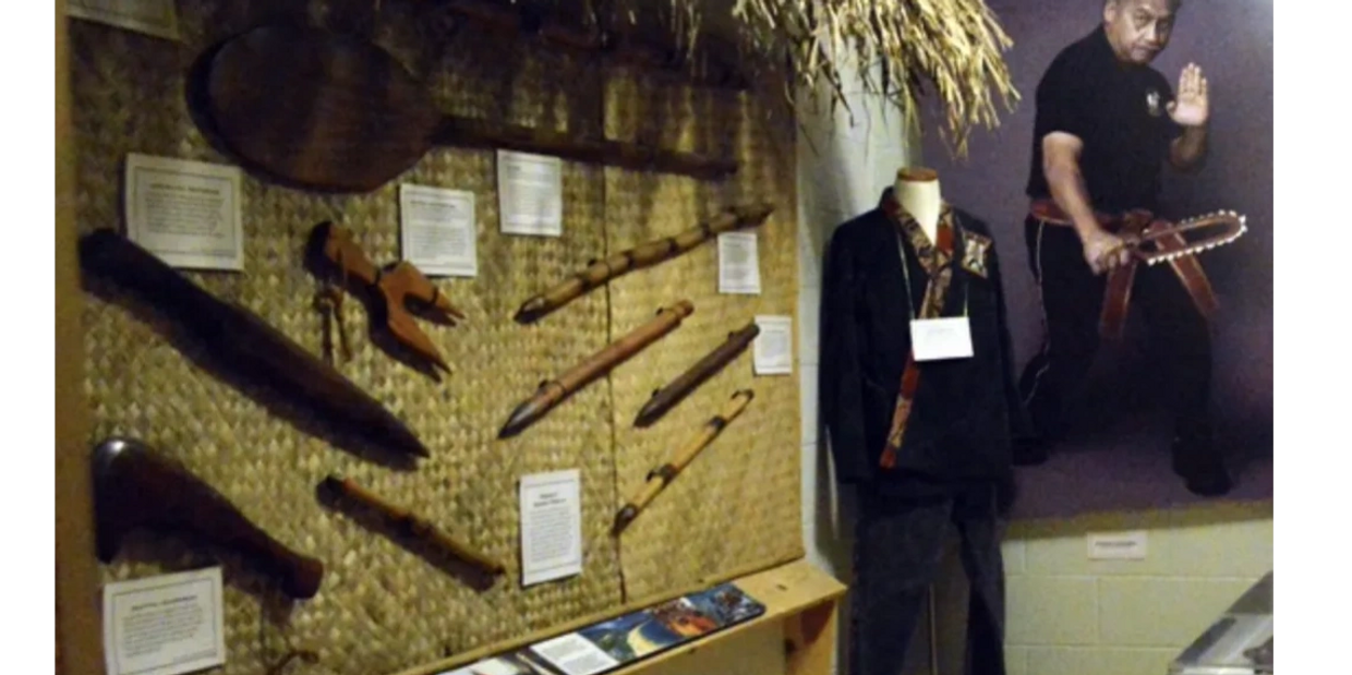 Kaihewalu Lua Weapons Exhibit at the Martial Arts History Museum in Burbank, California