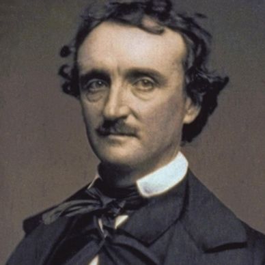 Portrait of Edgar Allan Poe with a somber expression.