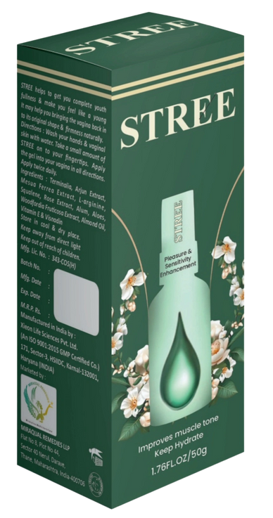 STREE vaginal gel for youthfulness, muscle tone, and hydration enhancement.