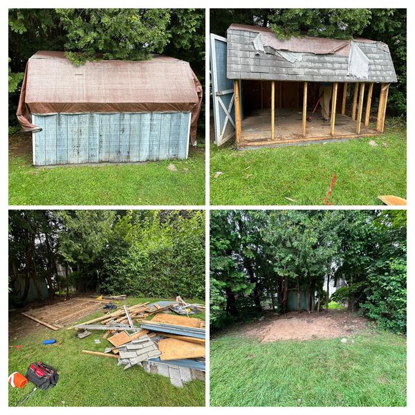 shed demo and shed removal in matamoras pa