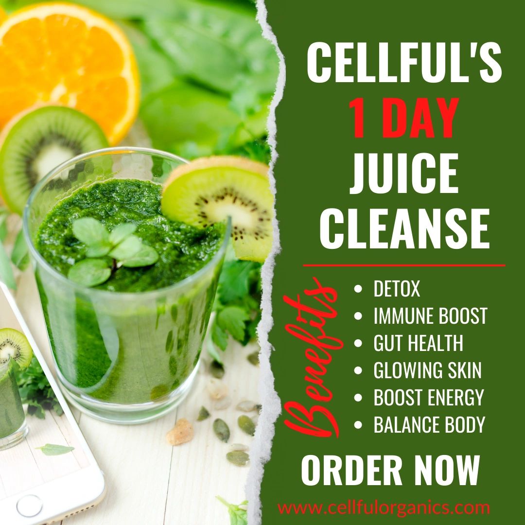 Cellful'S 1 Day Juice Cleanse (6)Bottles Of Nutrients Minerals Vitamins And  Live Enzymes To Help