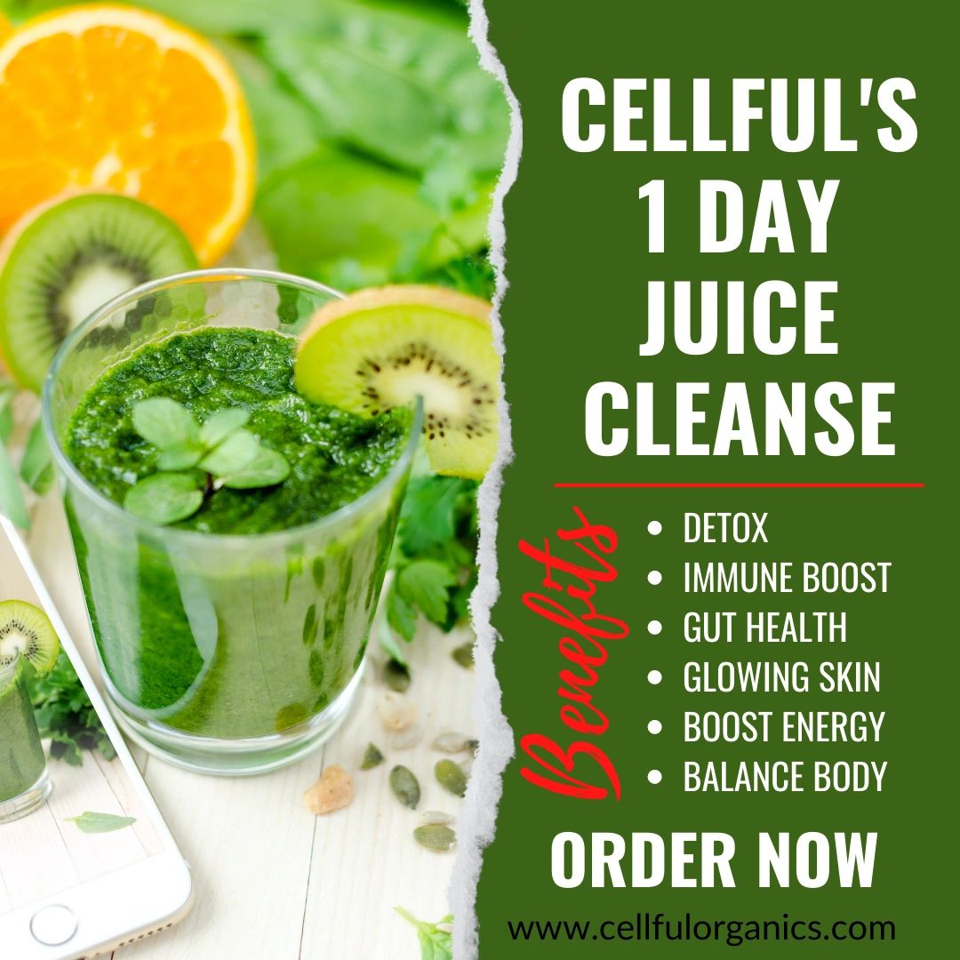 Cellful's 1 Day Juice Cleanse (6)Bottles of Nutrients Minerals Vitamins