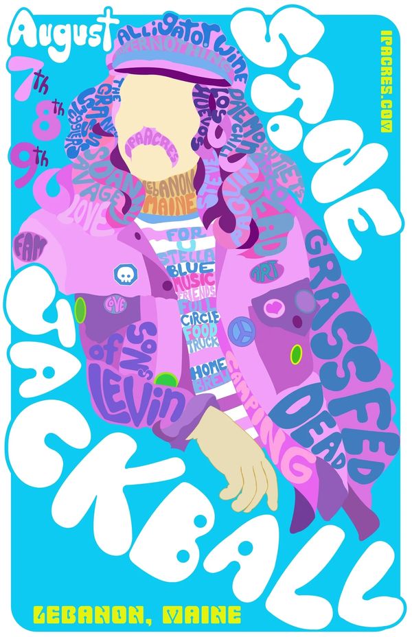 Stone Jack Ball image. Custom art in light blues, pinks and purples.