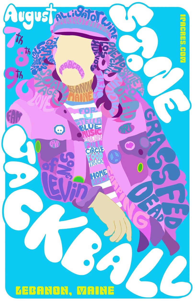 Stone Jack Ball image. Custom art in light blues, pinks and purples.