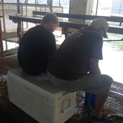 Fishing guides taking a break at Lake Texoma