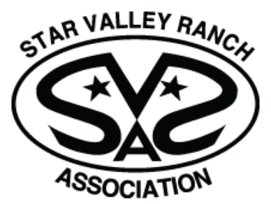 Logo of Star Valley Ranch Association with stylized 'SV' and stars.