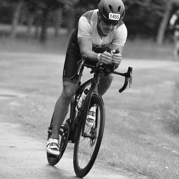 Triathlete cycling