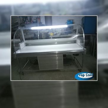 1500x1000x1400(LxWxH)mm Curve Glass Deli Display Fridge