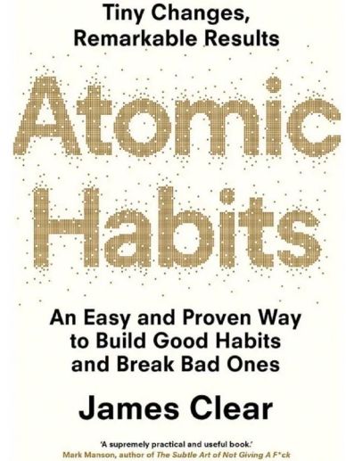 Book cover of Atomic Habits by James Clear.