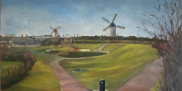 Skerries Mills.oil on board. 16x1