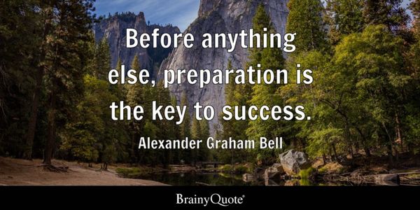 Quote about preparation and success by Alexander Graham Bell.