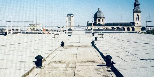 Modified bitumen roofing is a common product used on commercial flat roofs