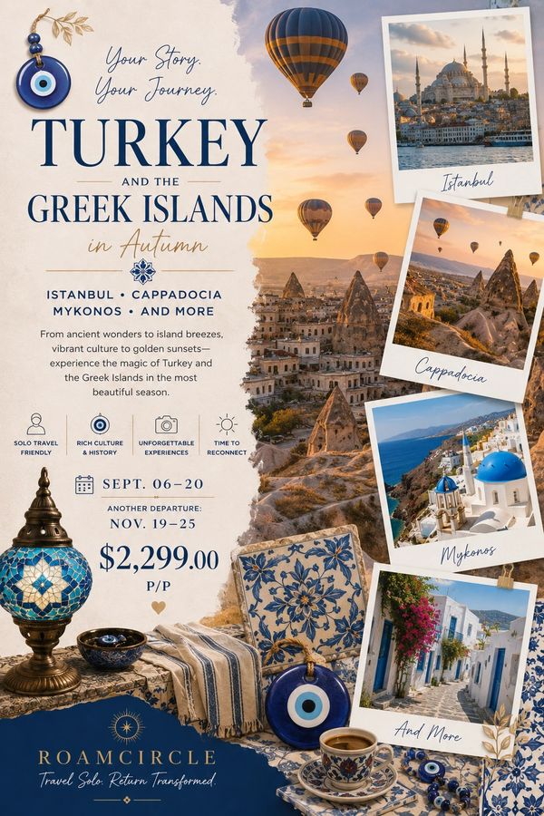Women's solo travel package Turkey - guided female solo travel itinerary curated by RoamCircle