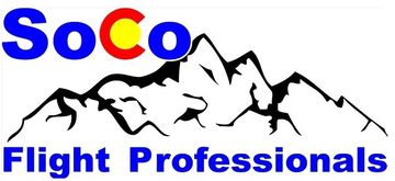 Logo of SoCo Flight Professionals with mountain silhouette.