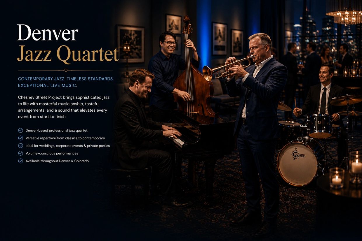 Denver Jazz Quartet performing in a classy setting.