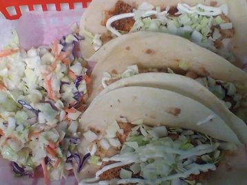 Tacos, 2 per order, Mahi Mahi or Shrimp.