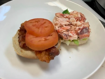 Lobster BLT, cold mayo lobster salad w BLT combined.